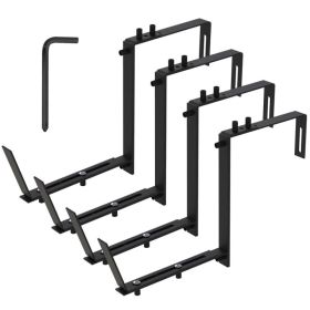 4Pcs Adjustable Planter Box Brackets Flower Box Holders Window Boxes Planters Hooks No Drill Railing Planter Mounts For Windowsills Garden Fences (Option: PlanterBoxBrackets)